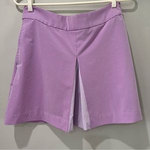 Puma Women's Pleated Golf Tennis Skirt Purple White striped skort